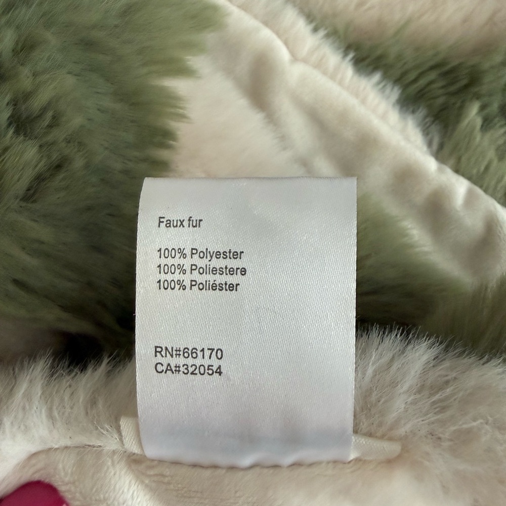 Anthropology Chella Checkered Faux Fur Throw Blanket - Picture 4 of 4